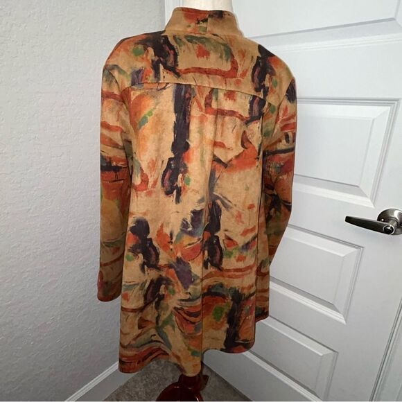 Feratelli Zipper Front Long Sleeves Asymmetrical Lagenlook Swing Jacket - Picture 2 of 8